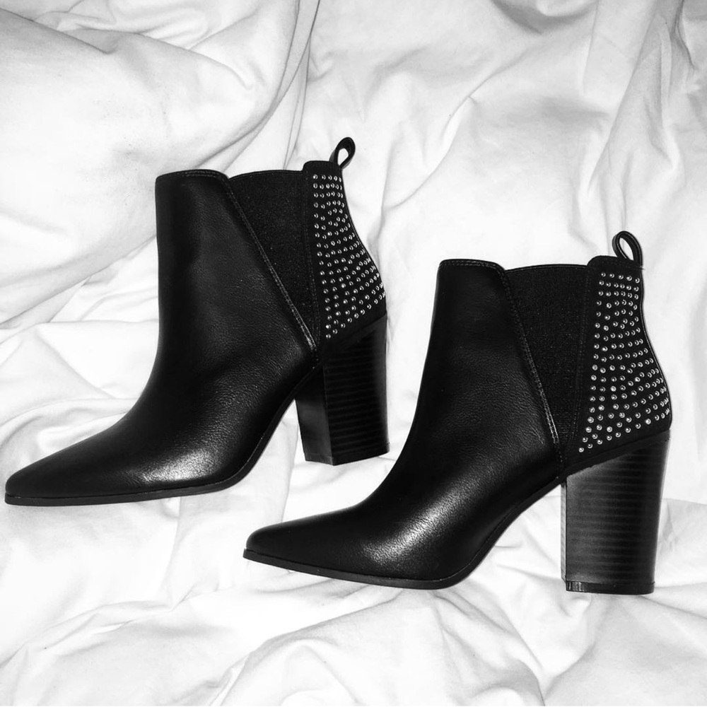 Studded Black Booties
